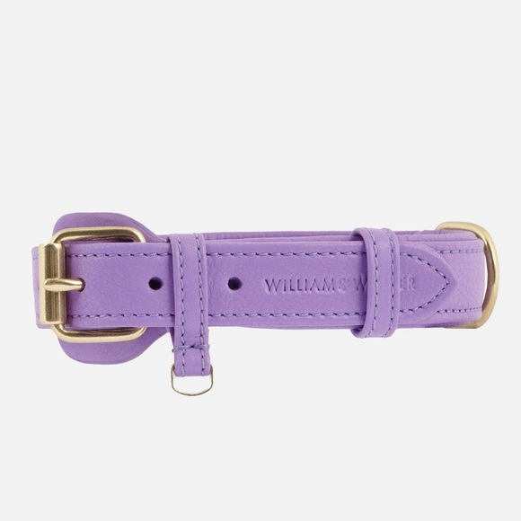 William Walker Leather Dog Collar, Size Large, Color: Lavendar - Picture 1 of 8